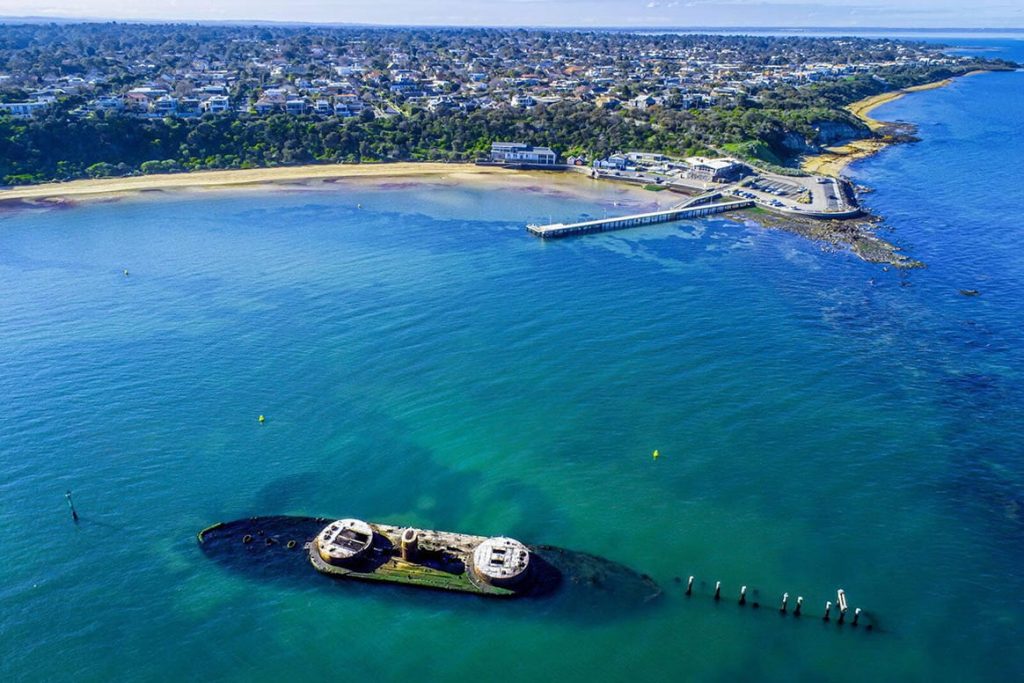 Half Moon Bay, Melbourne view from middle